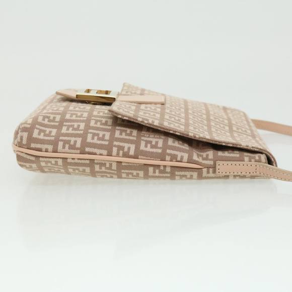 FENDI Zucchino Canvas Shoulder Bag Pink Auth rd2782 - Picture 4 of 10